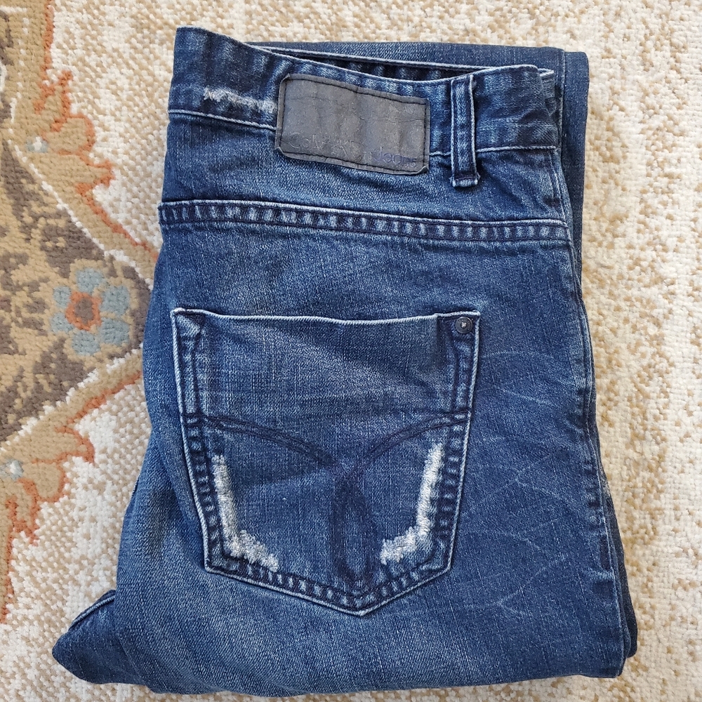 CALVIN KLEIN JEANS Distressed Slim Straight 33 - Picture 7 of 7
